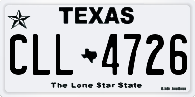 TX license plate CLL4726