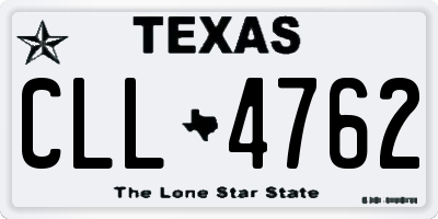 TX license plate CLL4762