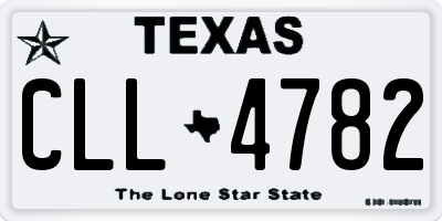 TX license plate CLL4782