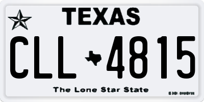 TX license plate CLL4815