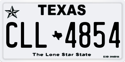 TX license plate CLL4854