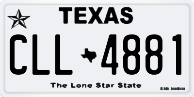 TX license plate CLL4881