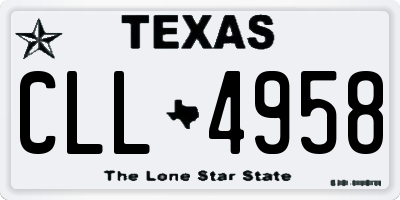 TX license plate CLL4958