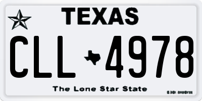 TX license plate CLL4978