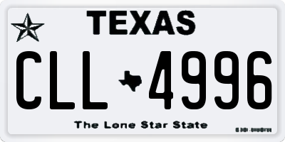 TX license plate CLL4996