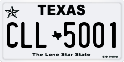 TX license plate CLL5001