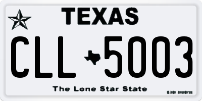 TX license plate CLL5003