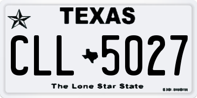TX license plate CLL5027