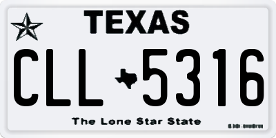 TX license plate CLL5316