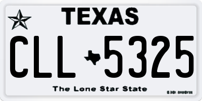 TX license plate CLL5325