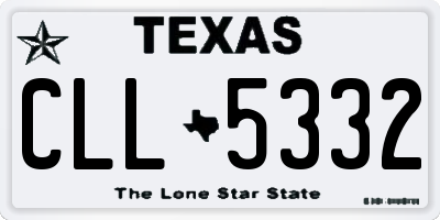 TX license plate CLL5332