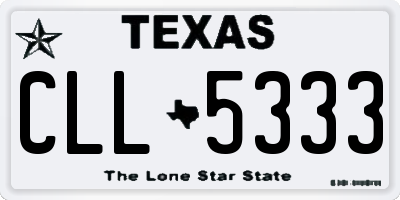 TX license plate CLL5333