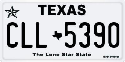 TX license plate CLL5390