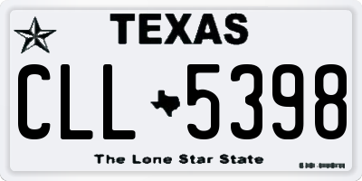 TX license plate CLL5398