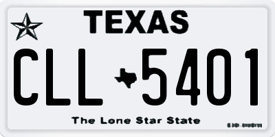 TX license plate CLL5401