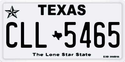 TX license plate CLL5465