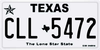 TX license plate CLL5472