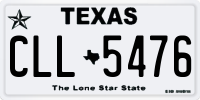 TX license plate CLL5476