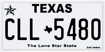 TX license plate CLL5480