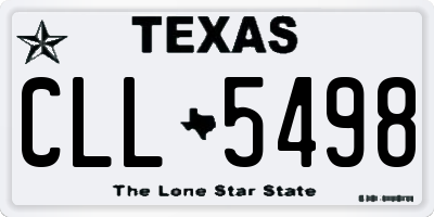 TX license plate CLL5498