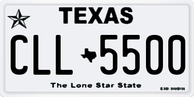 TX license plate CLL5500