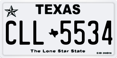 TX license plate CLL5534