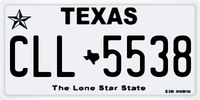 TX license plate CLL5538