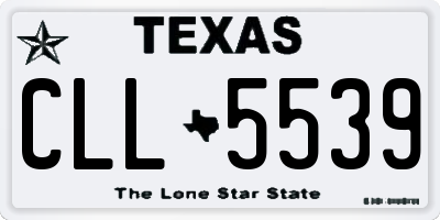 TX license plate CLL5539