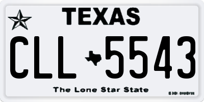 TX license plate CLL5543