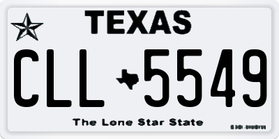 TX license plate CLL5549