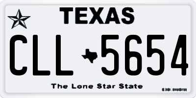 TX license plate CLL5654