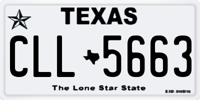 TX license plate CLL5663