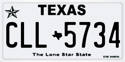 TX license plate CLL5734
