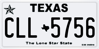 TX license plate CLL5756