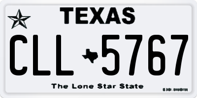TX license plate CLL5767