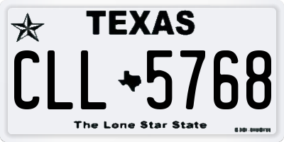 TX license plate CLL5768
