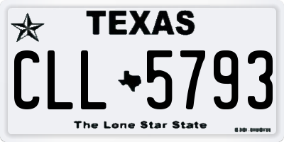 TX license plate CLL5793