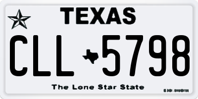 TX license plate CLL5798