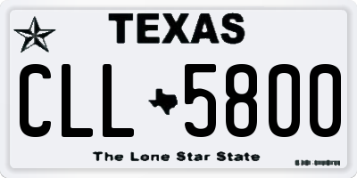 TX license plate CLL5800