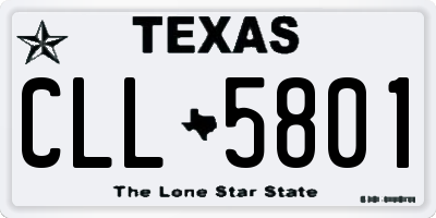 TX license plate CLL5801