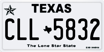 TX license plate CLL5832