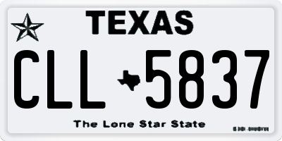 TX license plate CLL5837