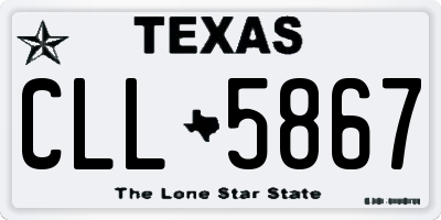 TX license plate CLL5867