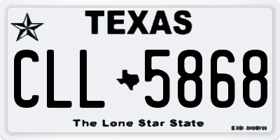 TX license plate CLL5868