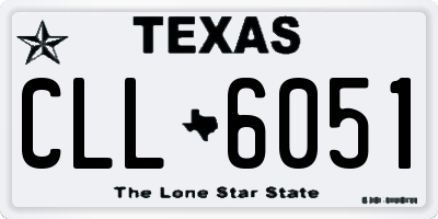 TX license plate CLL6051