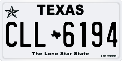 TX license plate CLL6194