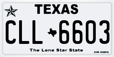 TX license plate CLL6603