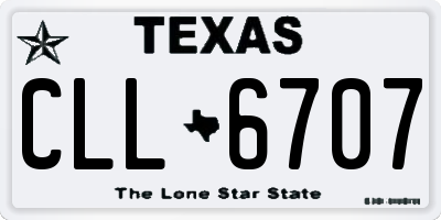 TX license plate CLL6707