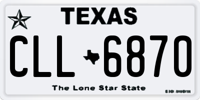 TX license plate CLL6870