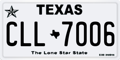 TX license plate CLL7006